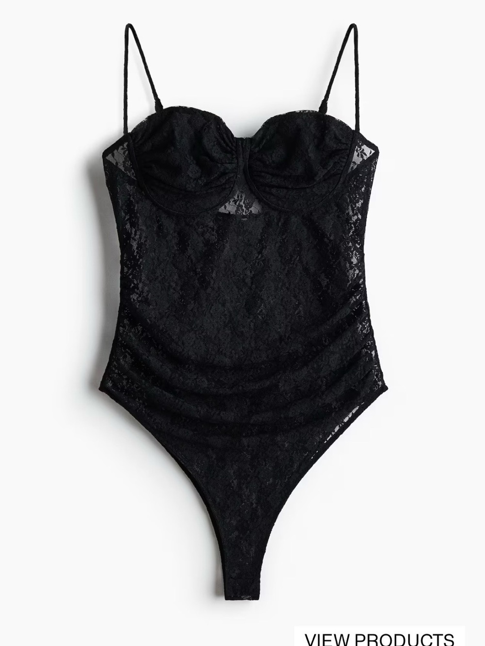 NWT H&M Black Lace Underwire Bodysuit